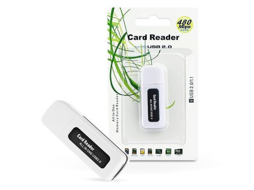 USB memóriakártya-olvasó - Micro SD(adapter) / SDHC/SD / MMC / RS-MMC /         Mini-SD(adapter) / TF(adapter) / XD / MS / MS / MS DUO / MS PRO DUO 2.0 -       fekete/fehér