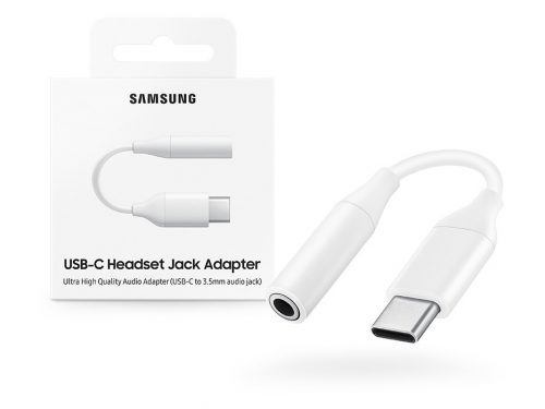 Samsung gyári Type-C - 3,5 mm jack átalakító adapter - Samsung EE-UC10JUWEGUS - fehér