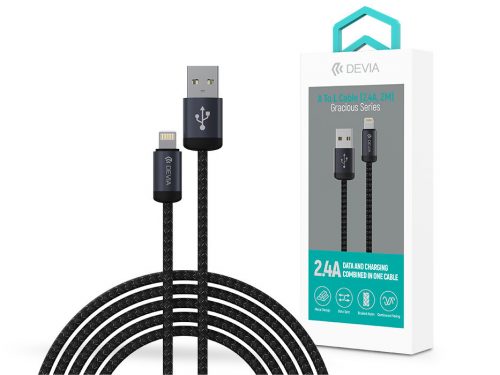 Devia Gracious Series v2 12W USB/Lightning adat-és töltőkábel 2m - fekete