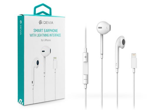 Devia sztereó felvevős fülhallgató - Lightning and Bluetooth - Devia Smart      Earpods for iPhone - fehér