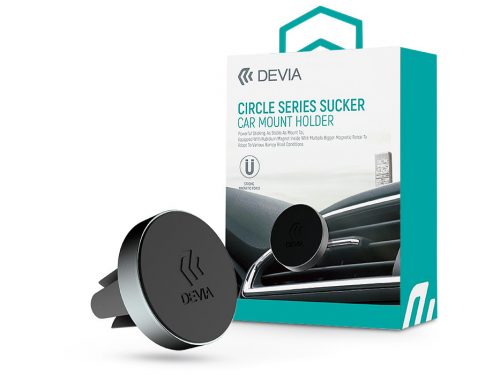 Devia szellőzőrácsba illeszthető mágneses autós tartó - Devia Circle Series     Sucker Car Mount Holder - szürke/fekete