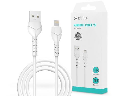 Devia USB - Lightning adat- és töltőkábel 1 m-es vezetékkel - Devia Kintone     Cable V2 Series for Lightning - 5V/2.1A - fehér