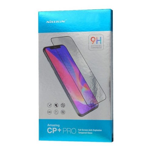 Samsung Galaxy A12 / A12 Nacho / M12 SM-A125F / A127F / M127F, Kijelzővédő fólia, ütésálló fólia (az íves részre is!), Tempered Glass (edzett üveg), Full Glue, Nillkin, CP+ PRO, fekete