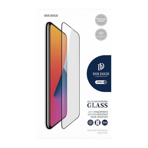 Samsung Galaxy M53 5G SM-M536B, Kijelzővédő fólia, ütésálló fólia (az íves részre is!), Tempered Glass (edzett üveg), Dux Ducis, fekete