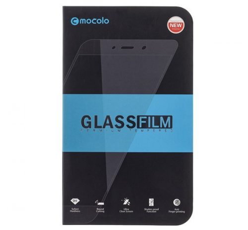 Huawei P30 Lite, Kijelzővédő fólia, ütésálló fólia (az íves részre is!), Tempered Glass (edzett üveg), 5D, Full Glue, Mocolo, fekete