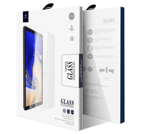 Samsung Galaxy Tab A 10.1 (2019) SM-T510 / T515, Kijelzővédő fólia, ütésálló fólia (az íves részre is!), Tempered Glass (edzett üveg), Anti Blue Ray, Dux Ducis, Clear