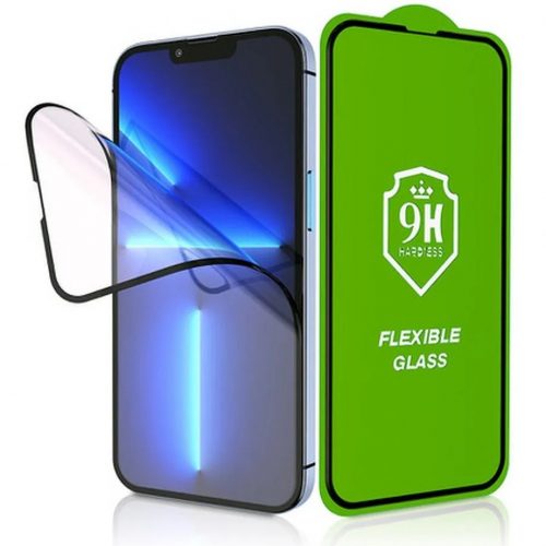 Samsung Galaxy A16 4G / A16 5G SM-A165F / A166B, Kijelzővédő fólia, ütésálló fólia, Tempered Glass (edzett üveg), 5D, Full Glue, Nano Flexi Glass, fekete